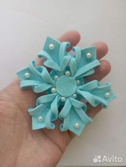 Украшение для волос Снежинка на ободке или заколке