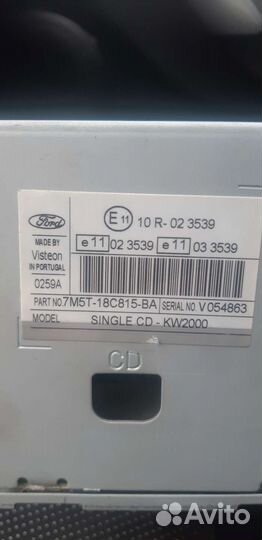 Штатная магнитола на Ford Focus