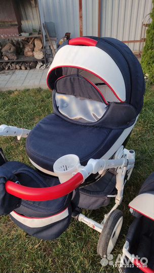 Детская коляска 3 в 1 Adamex Monte Carbon