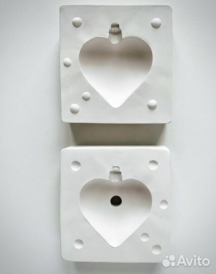 Гипсовая форма для керамики -Сердечко
