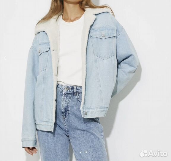 Куртка джинсовая Xs бомбер искусственным мехом