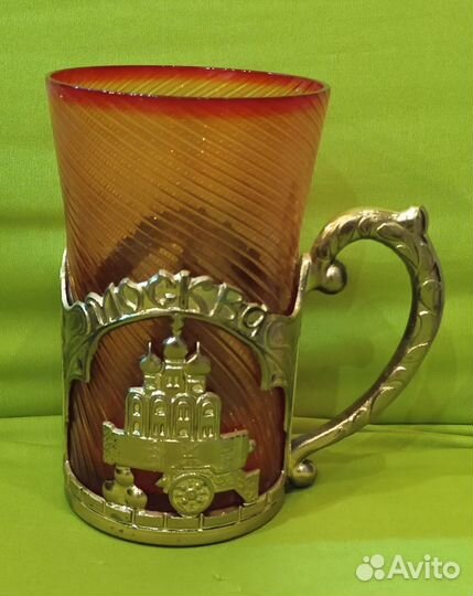 Кружка пивная Москва с подстаканником СССР