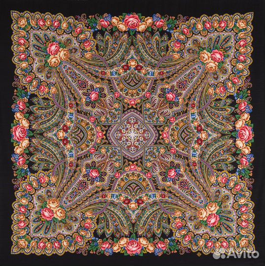 Павловопосадский платок шерсть 135 см