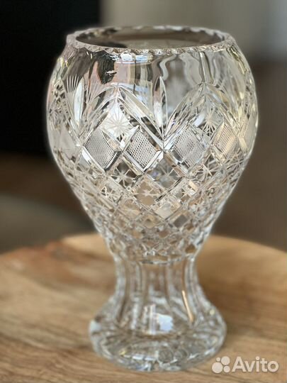 Ваза/кубок хрустальный с корги h-24 см