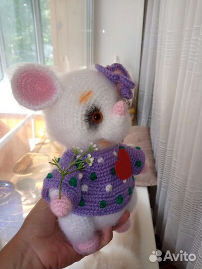 Игрушка Мышь хенд мейд вязаная крючком