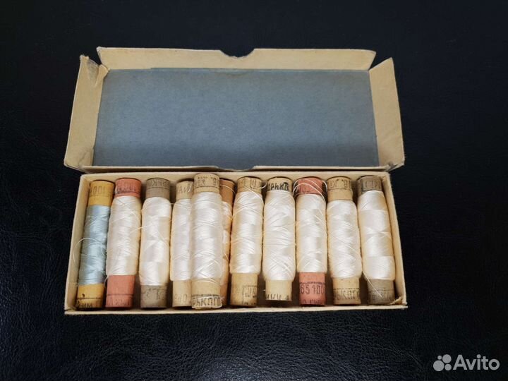 Нитки шелковый швейные натуральные СССР 1958 г