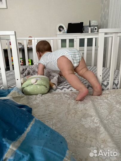 Детская кроватка трансформер круглая