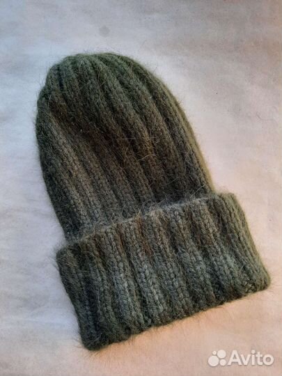 Вязаная шапка из пуха норки (ангора) ручная работа