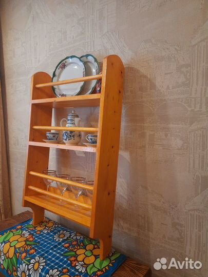 Полка для посуды деревянная