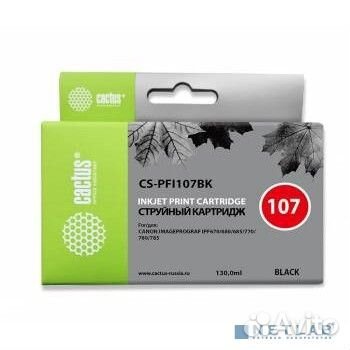 Cactus PFI-107BK Картридж струйный для Canon IP iP