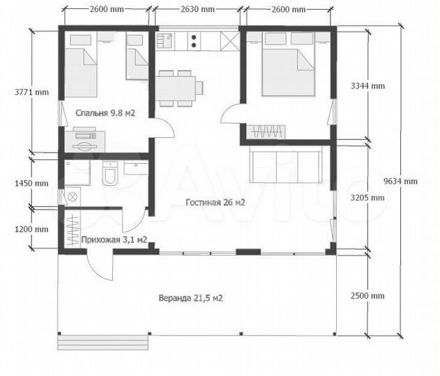 Дом 71 м² на участке 7 сот.