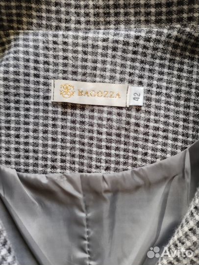 Жакет пиджак в клеточку теплый р-р XS-S