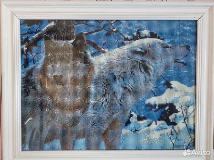 Картина Волки алмазная мозаика