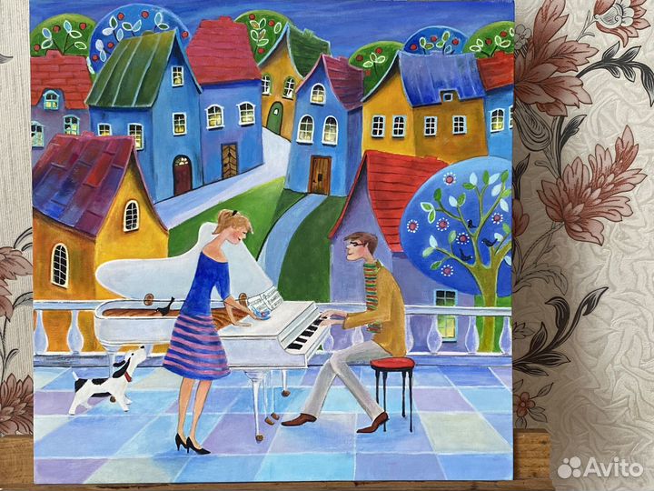 Картина акрилом 40 на 40 Чудный мир