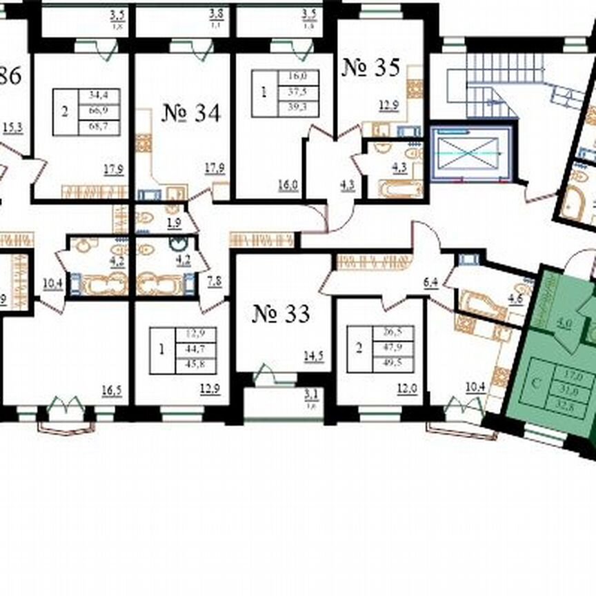 Квартира-студия, 32,8 м², 4/8 эт.