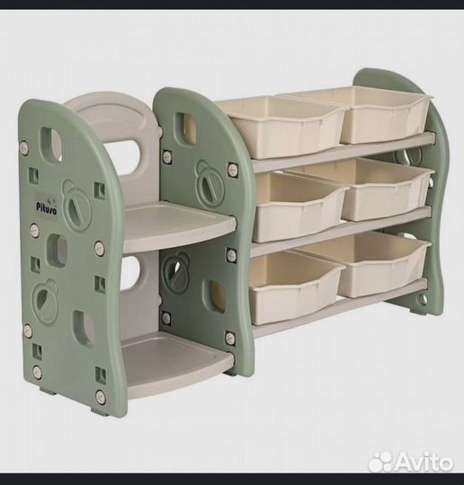 Стеллаж для игрушек с ящиками Green, 116*34*66