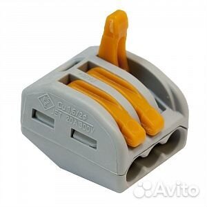 Клеммы Wago оригинал (ваги) 3 провод. (1уп.-50шт.)