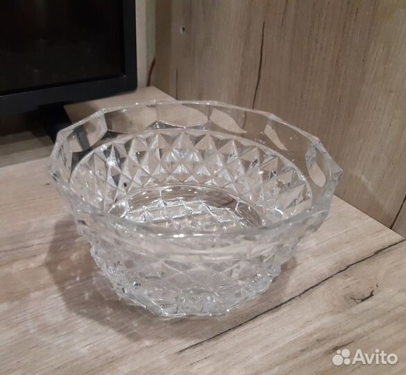 Салатница хрустальная ромбиками СССР