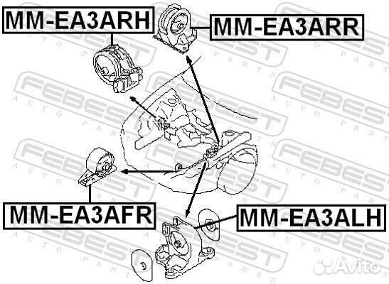 Опора двигателя передняя левая febest, mmea3ALH