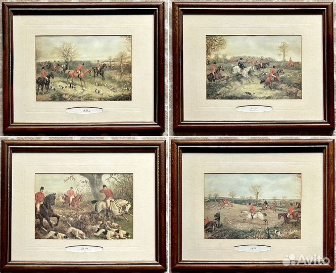 Картины Охота Англия винтаж 1950гг