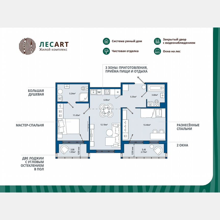 2-к. квартира, 62 м², 9/12 эт.