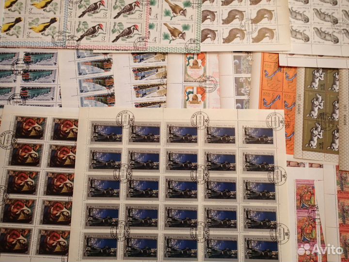 Коллекция гашеных марок в листах СССР 82 шт