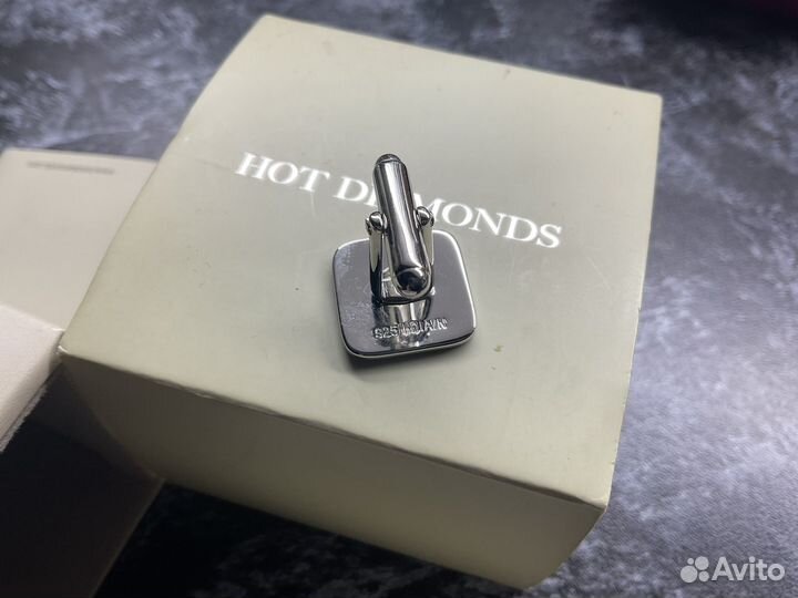 Запонки серебро с бриллиантом