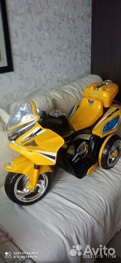 Детский электромобиль мотоцикл бу