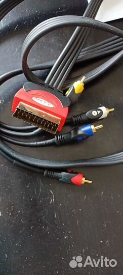 Кабель L-pro scart 4 RCA, кабель скарт-тюльпаны