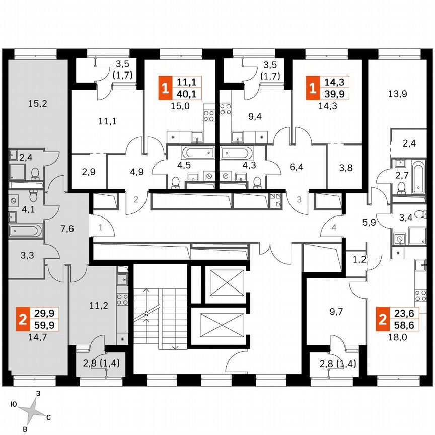 2-к. квартира, 60,1 м², 19/19 эт.