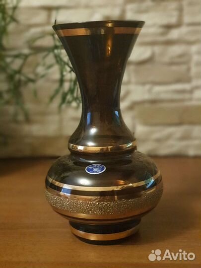 Ваза богемия, янтарное дерево, 