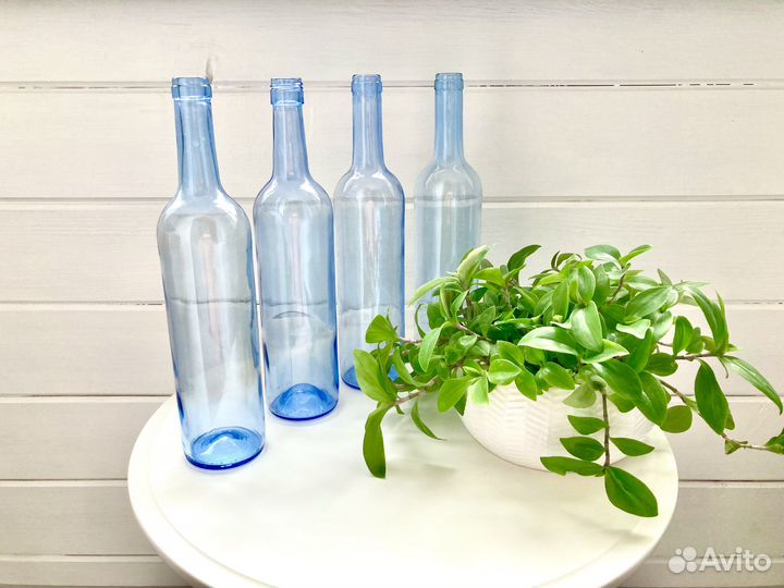 Бутылка стеклянная 0,75 голубая