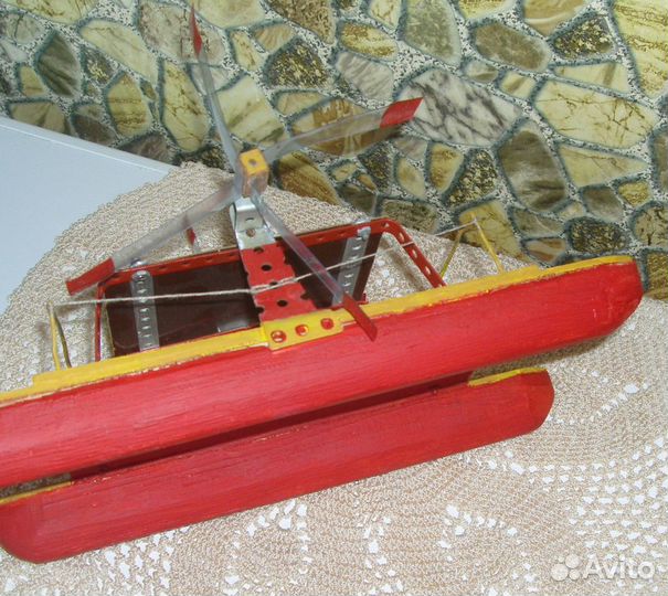 Корабль игрушка модель старая катамаран кораблик