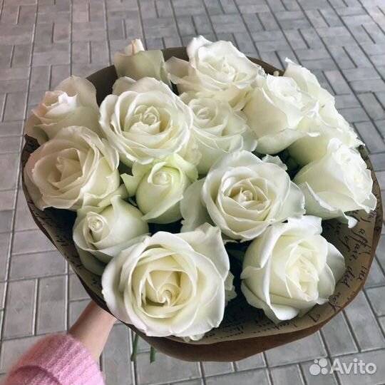 Букет из 15 белых роз Цветы Иркутск