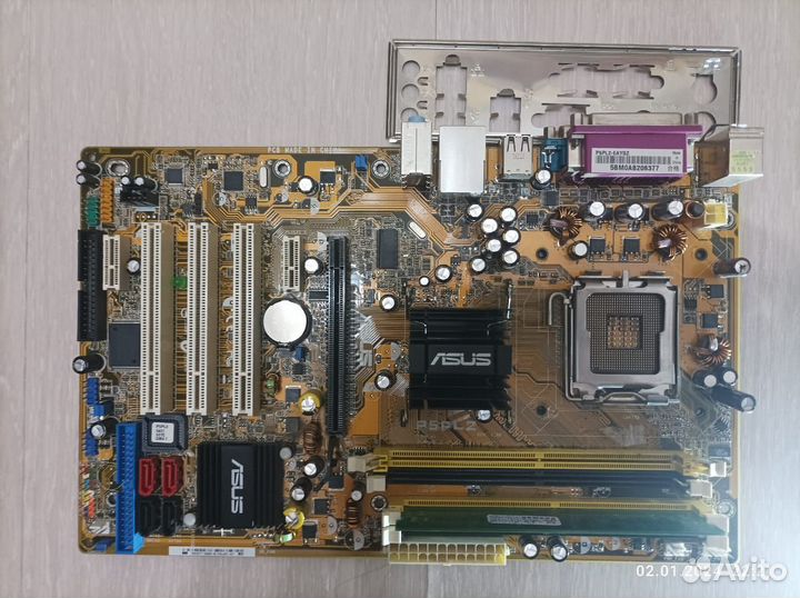 Материнская плата asus p5pl2 с процессором
