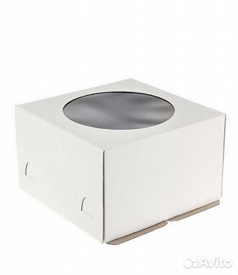 Коробка для торта с окошком гофрокарт, 240*240*180