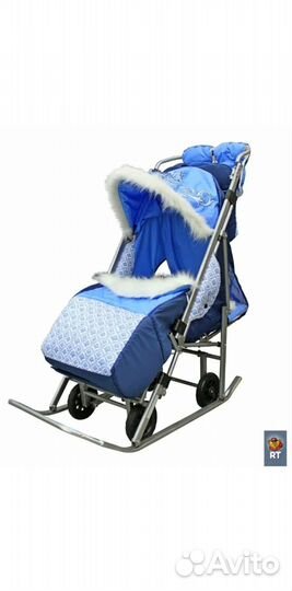 Детские санки коляска на колесах