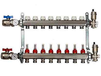 Коллекторная группа для тёплого пола на 8 выходов