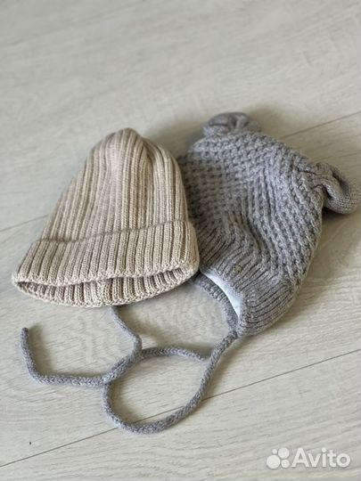 Шапочки пакетом 0-3 мес осень зима