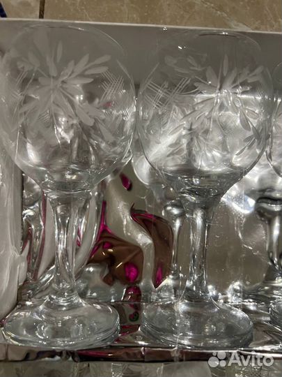 Подарочный набор бокалов + стопок хрусталь