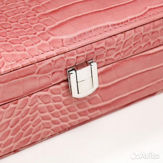 Шкатулка кожзам для украшений 'Кожа питона' светло