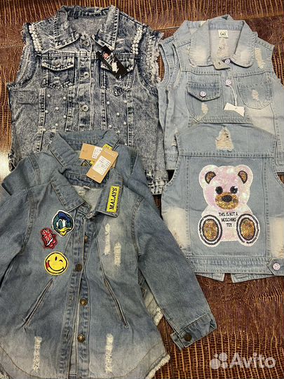 Жилетки, пиджак джинсовые для девочек
