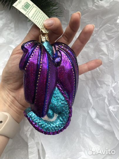Драконы Новогодняя игрушка стеклянная коллекционна