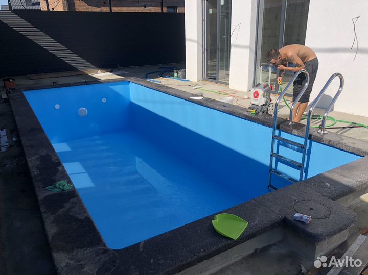 Бассейн чаша из полипропилена со ступенями 3х7