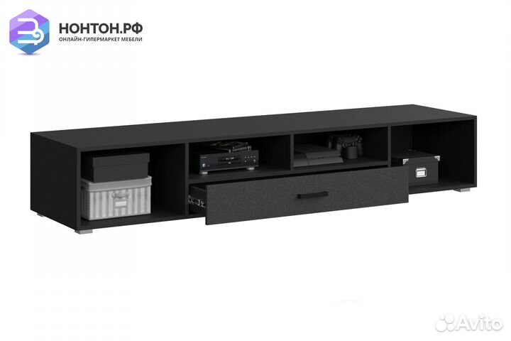 Тв-тумба Николь пластер блэк / черный
