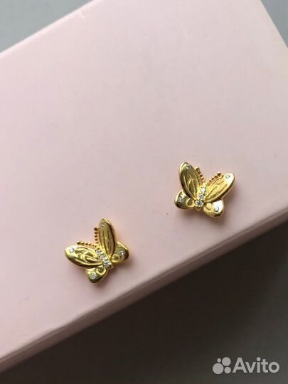 Серьги пандора 267921CZ бабочки