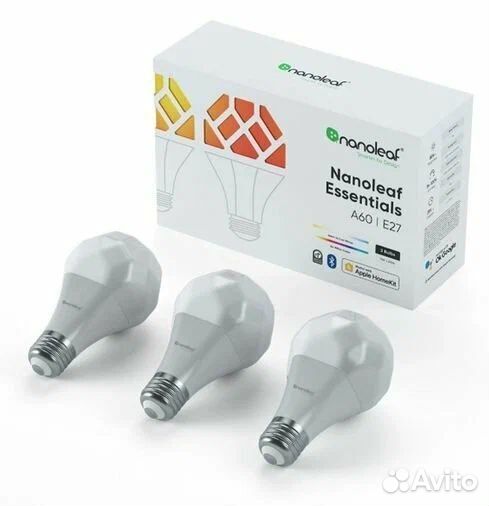 Умная лампа Nanoleaf Essentials SMART A19, 3 шт, белый