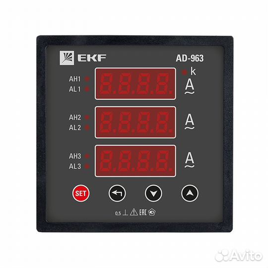 EKF PROxima Амперметр AD-963 цифровой на панель (96х96) трехфазный