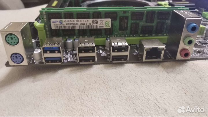 Мат. плата с процессором и памятью.8ядер 16 поток