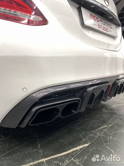 Диффузор+насадки в стиле B Mercedes C-class W205